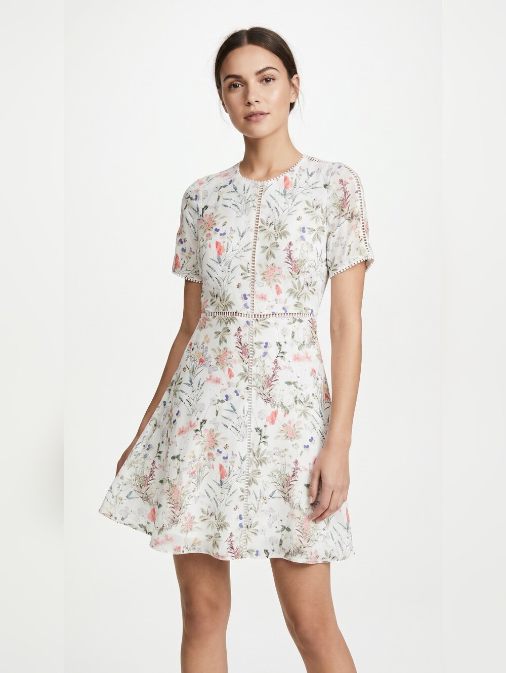 NWOT The Kooples White Dress with Pastel Floral Print XXS